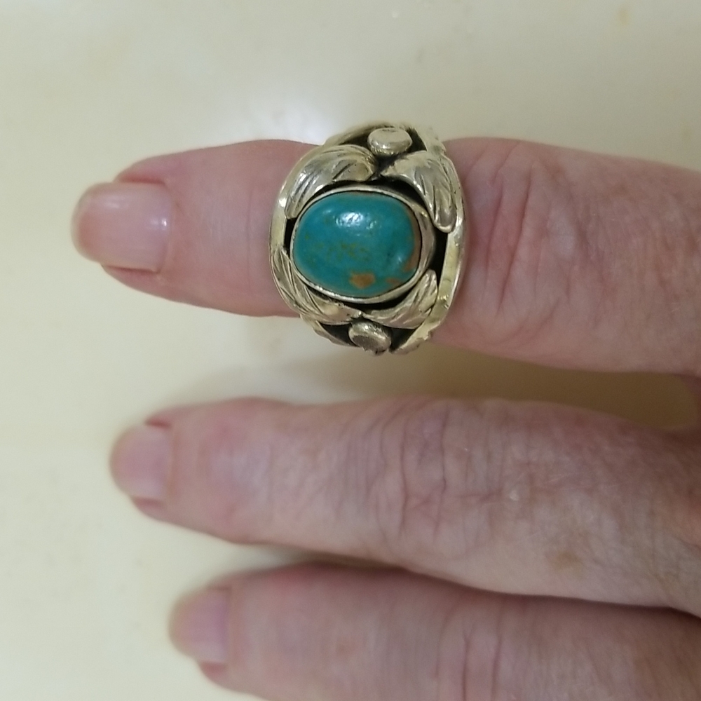 Sterling turgouise unisex ring